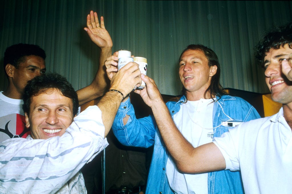 93年のジーコとアルシンドら　©Etsuo Hara/Getty Images