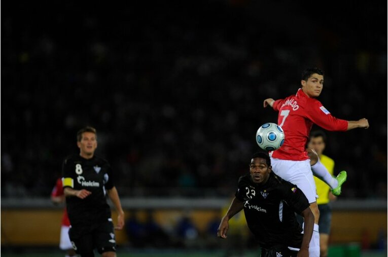 2008年クラブW杯でのC・ロナウド　©Takuya Sugiyama