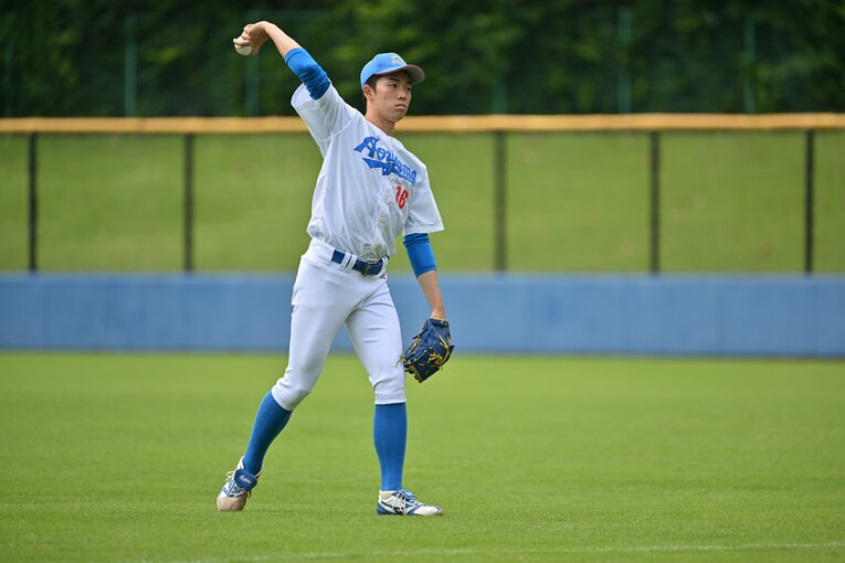 6月の大学日本代表合時の常廣。180cm、 73kgの野球選手らしからぬ細身の体型と長い手足が特徴的だ　©Hideki Sugiyama