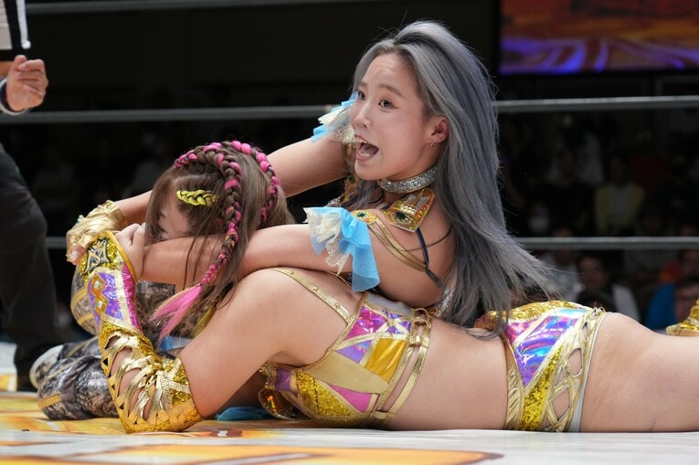 『DREAM STAR GP』開幕戦で桜井麻衣を下したビクトリア弓月。8月28日、後楽園ホール　©Essei Hara
