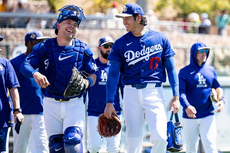 【Number現地撮影：大谷翔平の愛される日々】ドジャース再合流後の試合での大谷（写真は右に続きます）　©Nanae Suzuki