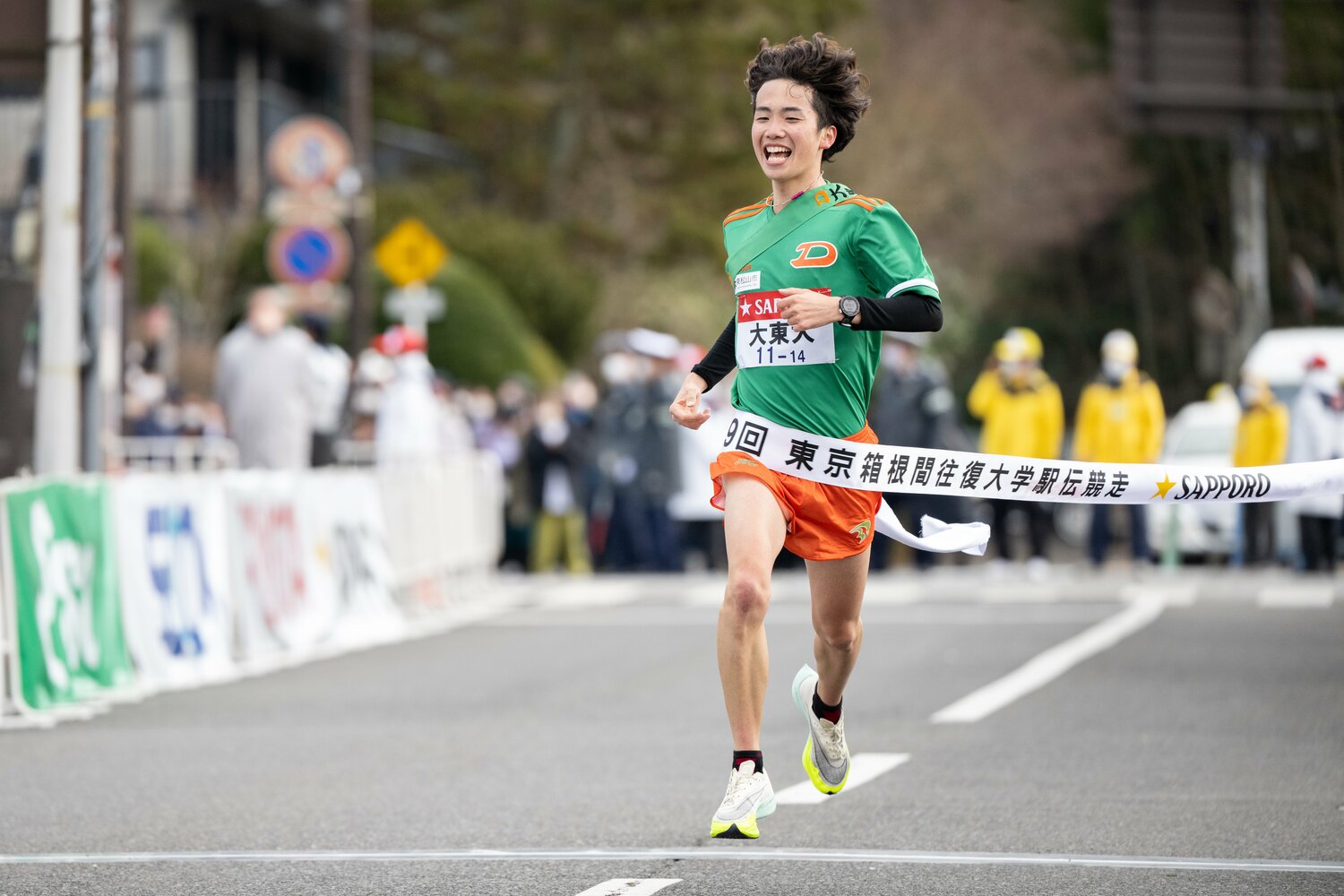 3年時は「思ったより走れた」感覚だったそう。笑みを見せながらゴール　©Nanae Suzuki