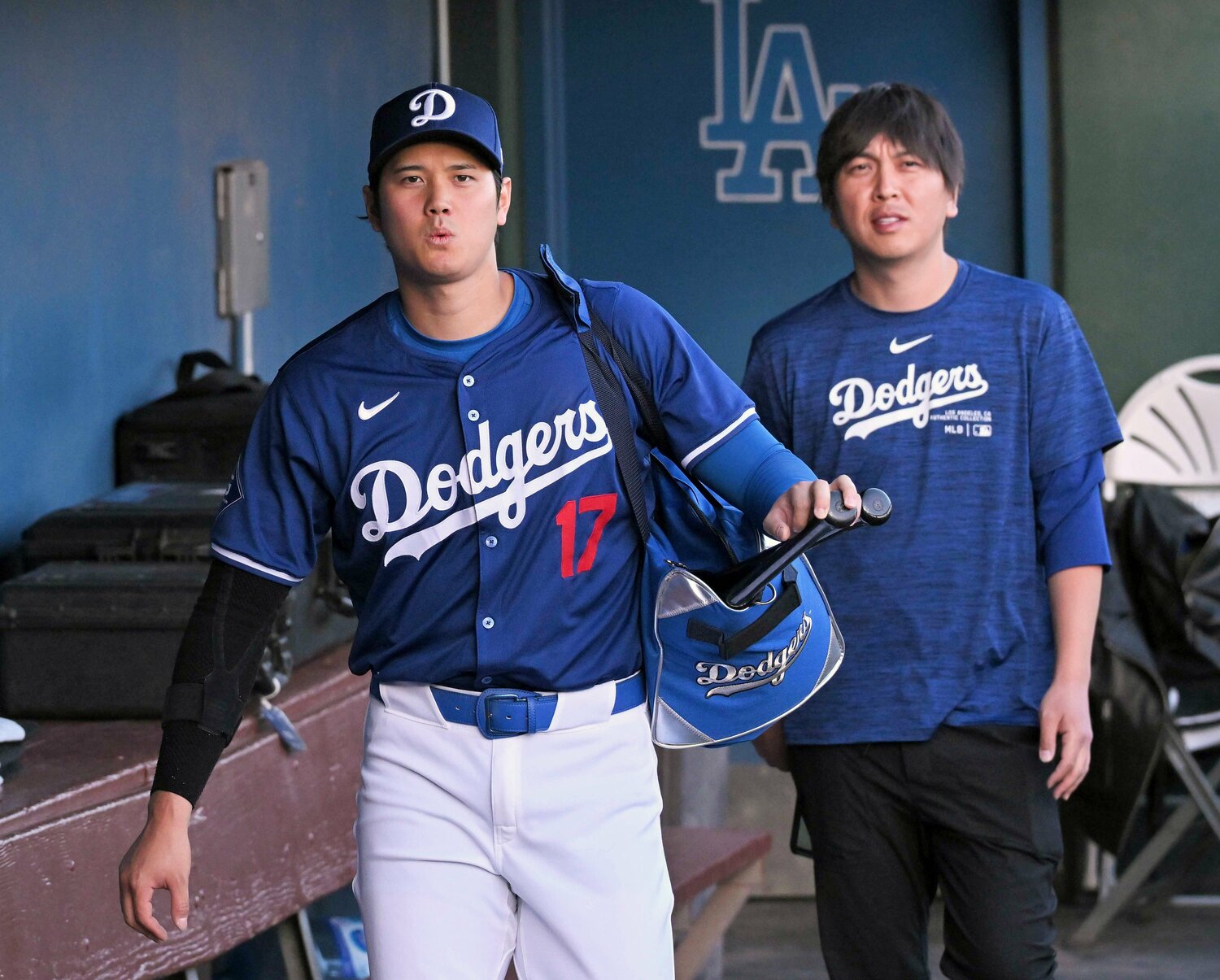 エンゼルス時代からドジャースまで6年間にわたり二人三脚で歩んできた大谷翔平と水原一平通訳 ©︎JIJI PRESS