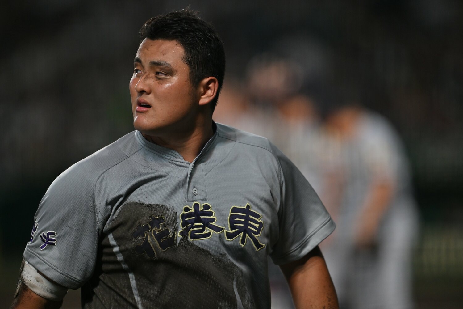 昨夏の甲子園、花巻東はベスト8で敗れた。涙を流す佐々木麟太郎 ©Hideki Sugiyama