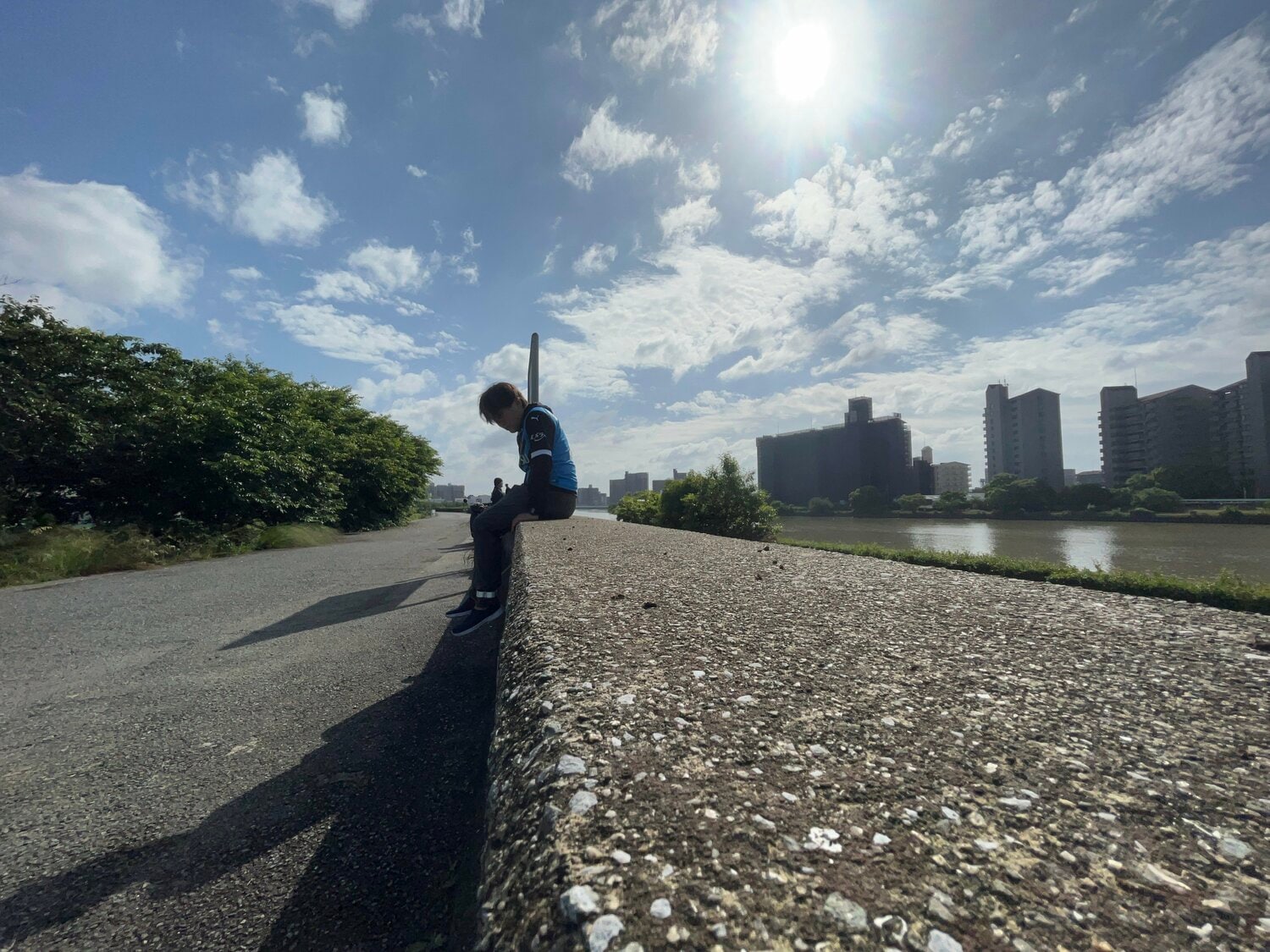 「残り36キロで訪れた悲劇。」の瞬間（小野田治矢さん提供）