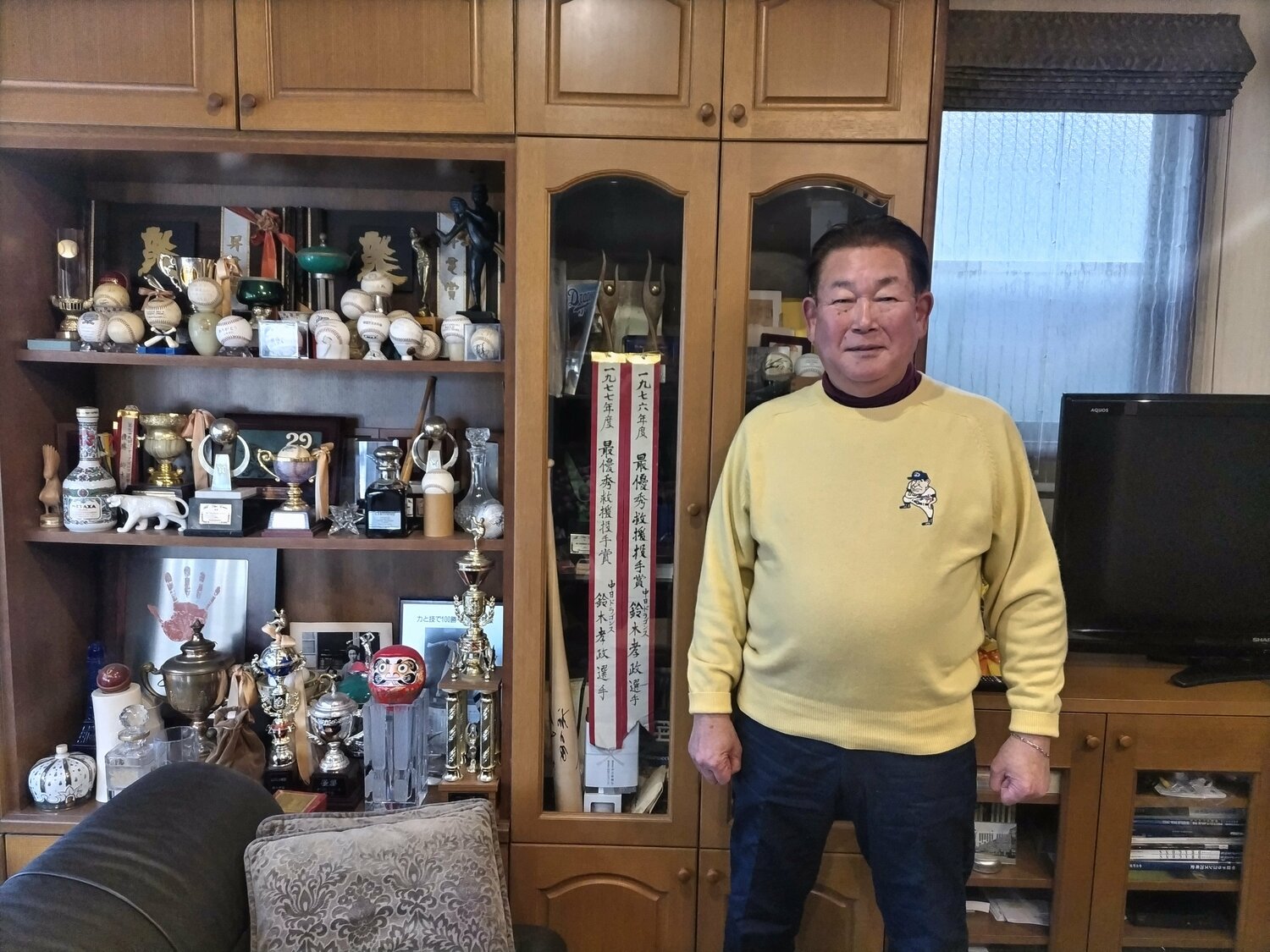 取材に応じた中日OB、鈴木孝政さん ©Makoto Okano