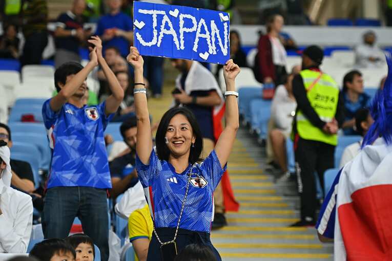 クロアチア戦の日本サポーター　©Takuya Kaneko/JMPA