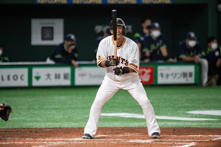 8月に緊急トレードで巨人入りした中田翔。巨人での今季成績は91打数、14安打、打率.154、本塁打3だった　©Nanae Suzuki