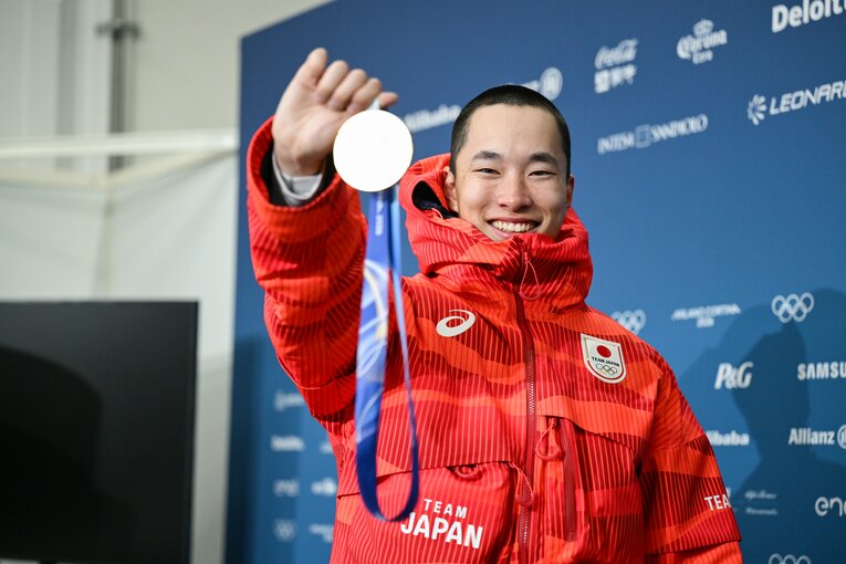 木村葵来が金メダル、木俣椋真が銀メダルを獲得した男子ビッグエア　©Nanae Suzuki／JMPA