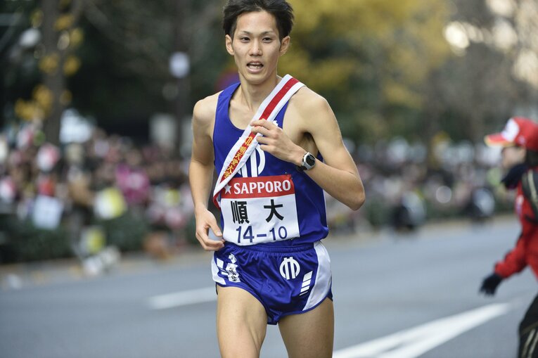 作田直也（順大）　第92回箱根駅伝 ／ photograph by Hiroshi Kamaya
