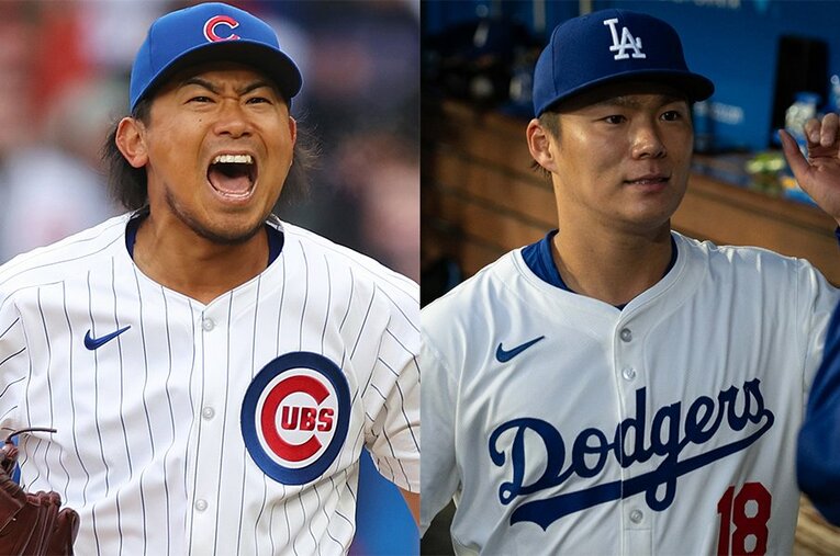 メジャー序盤戦を素晴らしい成績で発進した今永昇太。そのピッチングは山本由伸のスタッツと比べると、どんな違う持ち味がある？ ／ photograph by Michael Reaves/Getty Images,Nanae Suzuki