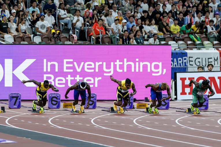 100mでは銅メダルに終わったアメリカのノア・ライルズ。大本命とされる200mではどんな走りを見せるか　©Kiichi Matsumoto