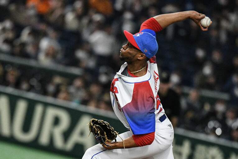 WBCキューバ代表でのライデル・マルティネス　©AFP/JIJI PRESS