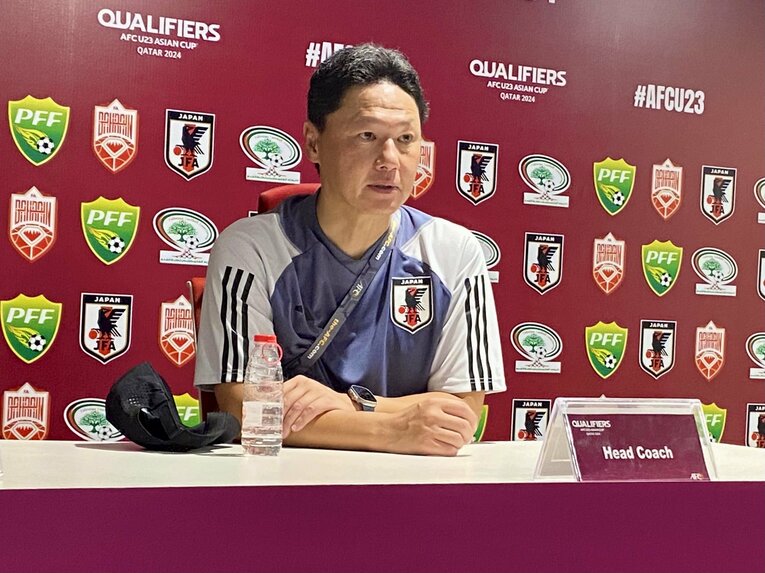 会見での大岩監督　©Atsushi Iio