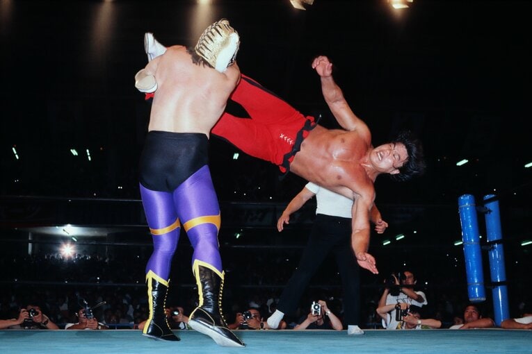 初代タイガーマスクvs小林邦昭（1983年NWA世界ジュニアヘビー級選手権）　©︎Yukio Hiraku/AFLO