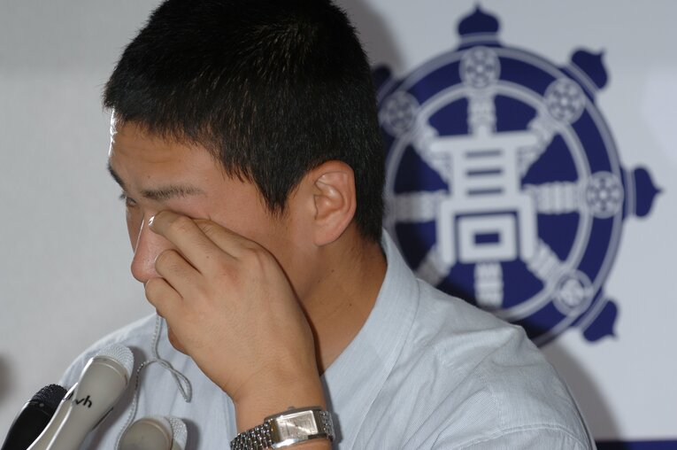 楽天1位指名時の田中将大　©Sports Graphic Number