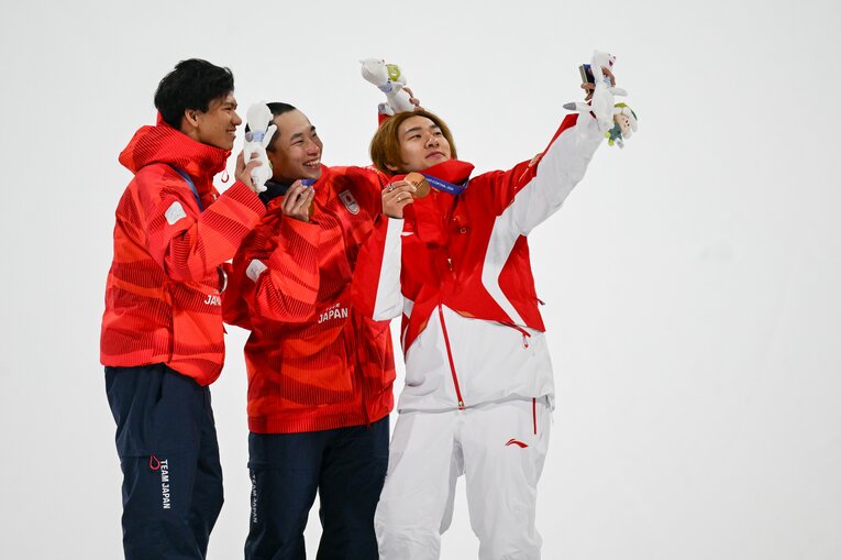 木村葵来が金メダル、木俣椋真が銀メダルを獲得した男子ビッグエア　©Nanae Suzuki／JMPA