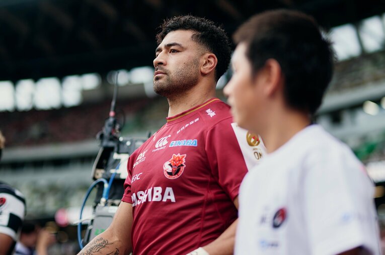 リーグワンファイナルでMVPに輝いたモウンガ。実は右手甲を骨折したままの出場だった　©Yuki Suenaga