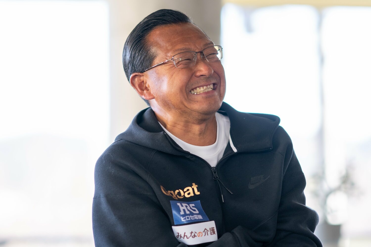 大八木総監督は選手たちのこととなると楽しそうで話が尽きない ©Shiro Miyake