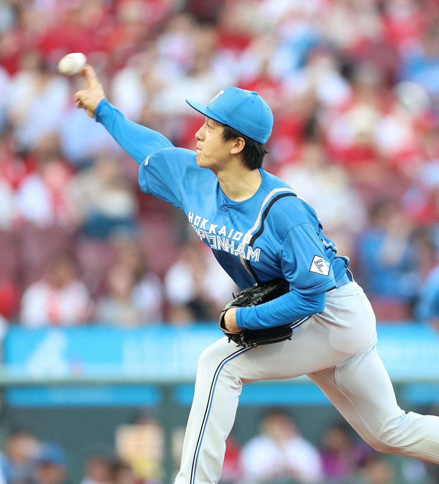 6月4日の広島戦では5回無失点の好投で今季4勝目を挙げた　©︎JIJI PRESS