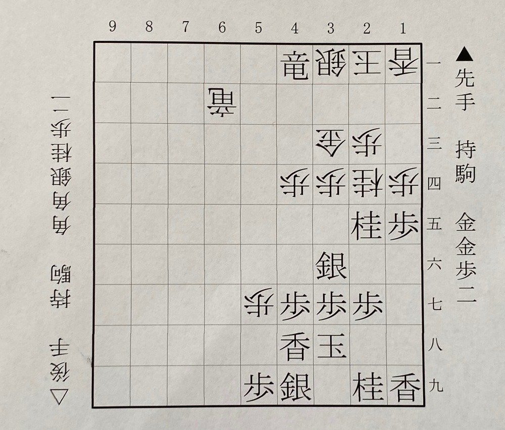 第2図は▲2五桂までの終盤の部分局面。下側の先手は西山、上側の後手は福間