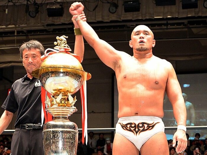 秋山準が3冠タイトル挑戦。“大型対決”に高まる期待。~6.30、全日・諏訪魔と激突~<Number Web> photograph by NIKKAN SPORTS