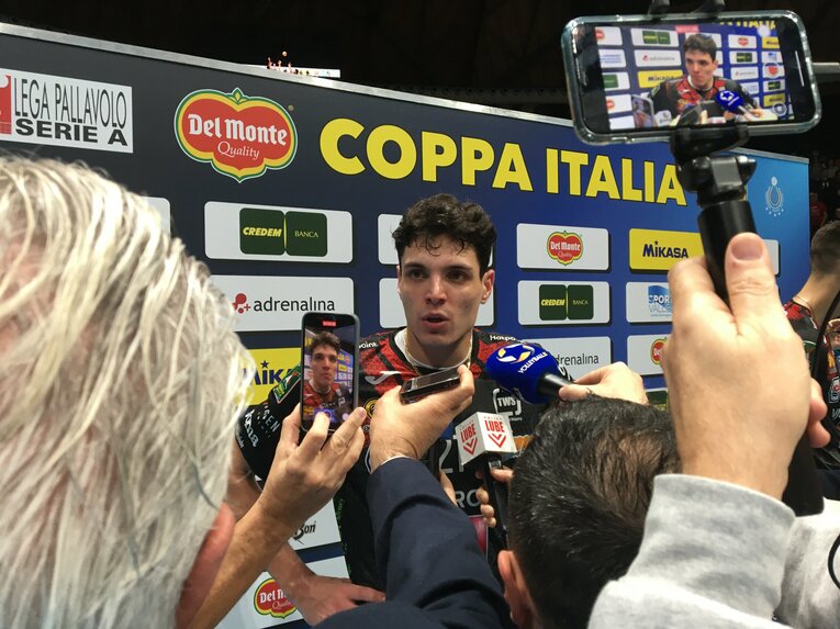 パドヴァ時代に石川祐希や高橋藍とプレーした経験を持つチヴィタノヴァのイタリア代表マティア・ボットロ（25歳）　©︎Takashi Yuge