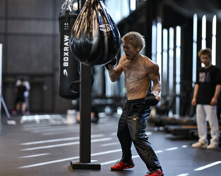 ピカソ戦直前、現地リヤドでの井上尚弥のジムワーク　©Hiroaki Finito Yamaguchi