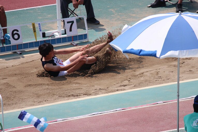 インターハイでの試技の様子(写真は本人提供)