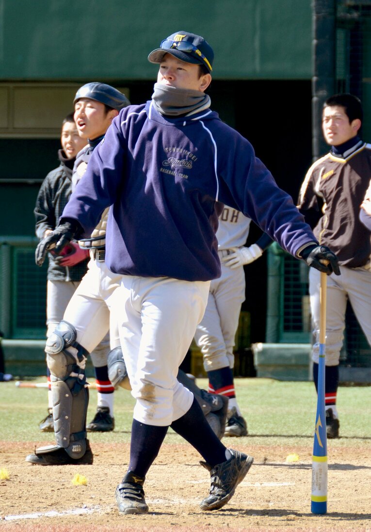 須江航監督の10年前…中学野球の監督時代　©KYODO
