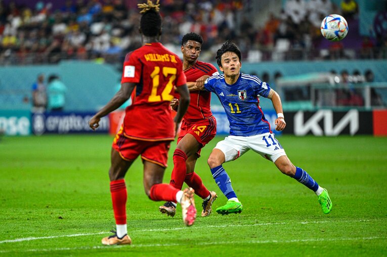 カタールW杯の久保　©Takuya Sugiyama/JMPA