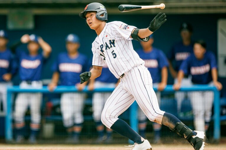 U18日本代表メンバーにも選ばれた履正社の主砲・森田大翔。プロには強いこだわりを見せるが、ドラフトでの運命やいかに ／ photograph by Hideki Sugiyama