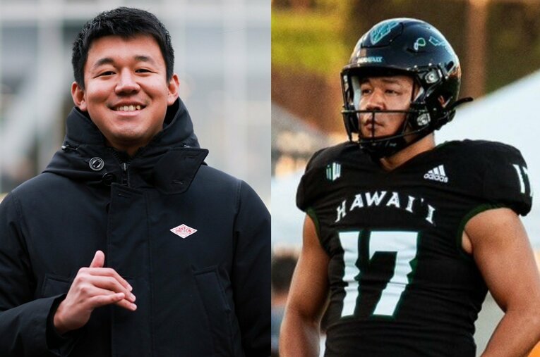 NCAA1部のハワイ大学アメフト部で正キッカーを務める26歳の松澤寛政。前人未踏の道だったこともあり、その経緯には多くの障壁もあった ／ photograph by Naoki Kitagawa