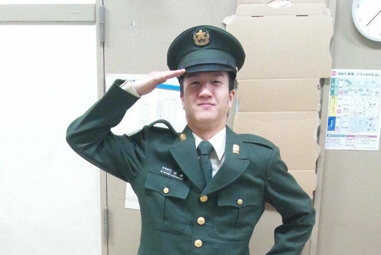 2013年、自衛隊体育学校に入隊した柏崎刀翔（本人提供）