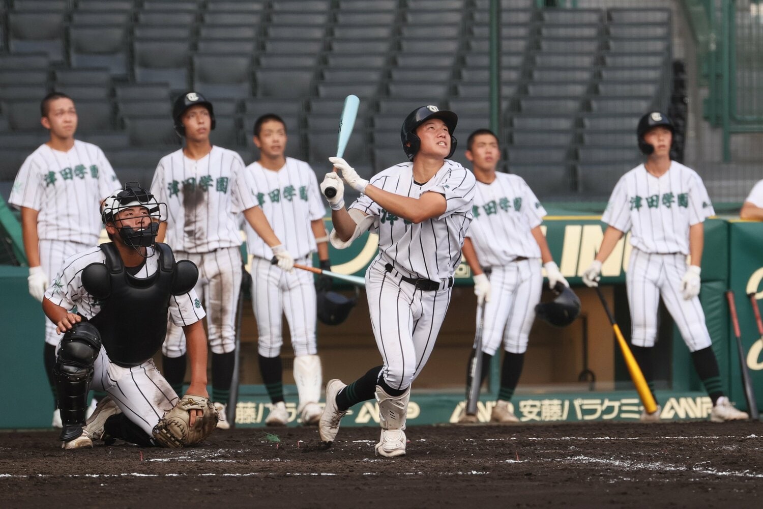大会本部の配慮で甲子園での練習が設けられた津田学園。2回戦は広陵の辞退により、不戦勝 ©JIJI PRESS