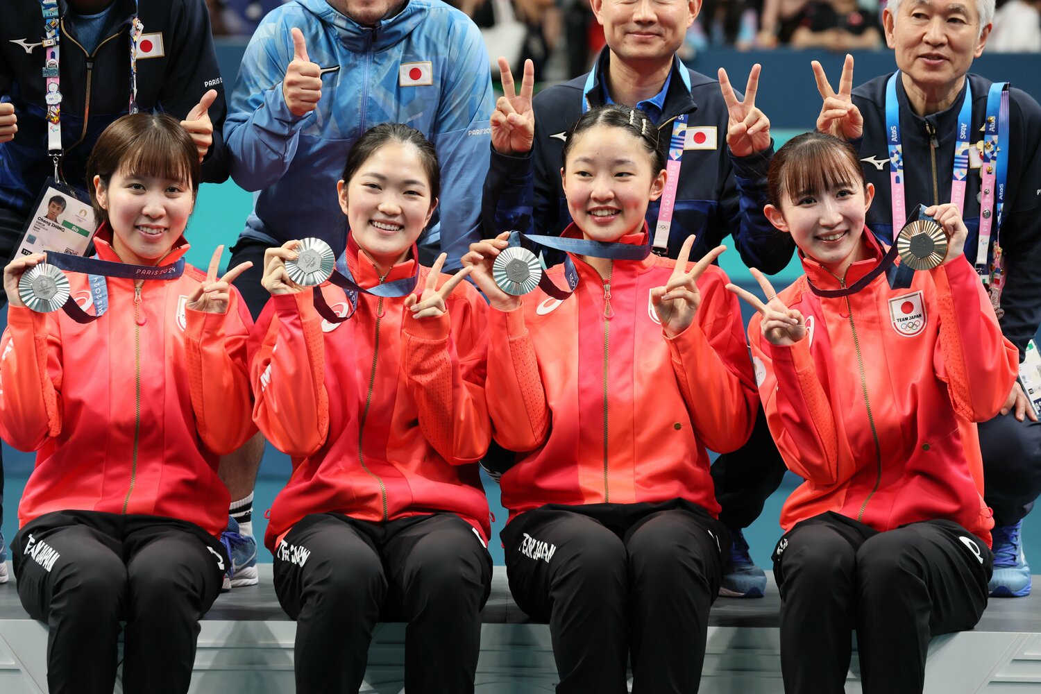パリ五輪の女子団体では銀メダルを獲得　©Kaoru Watanabe/JMPA