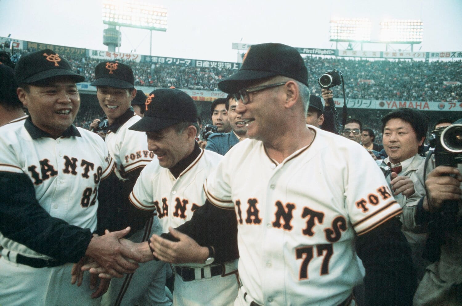 長嶋茂雄、王貞治というスーパースターを擁して「V9」を達成した巨人の川上哲治監督　©JIJI PRESS