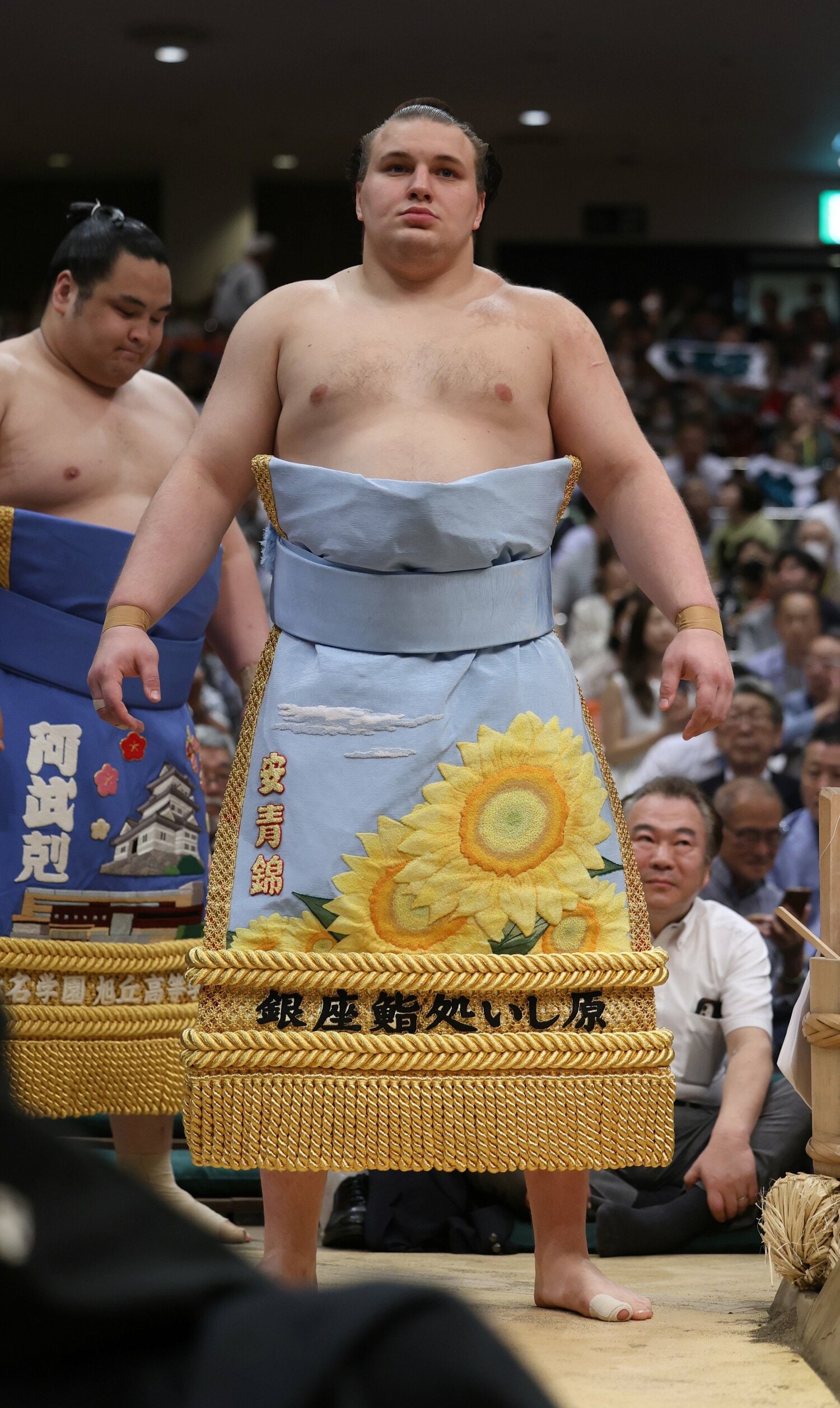 ウクライナ出身の安青錦（あおにしき、21歳）。ロシアのウクライナ侵攻が始まったため2022年に来日した　©JIJI PRESS