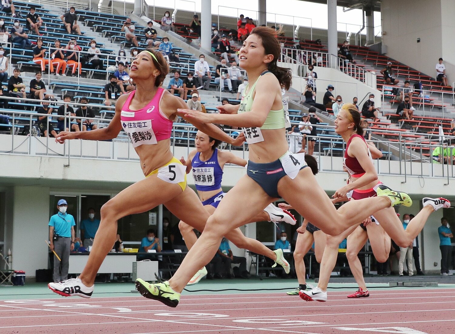 11秒3台の決着となった布勢スプリント　©JIJI PRESS