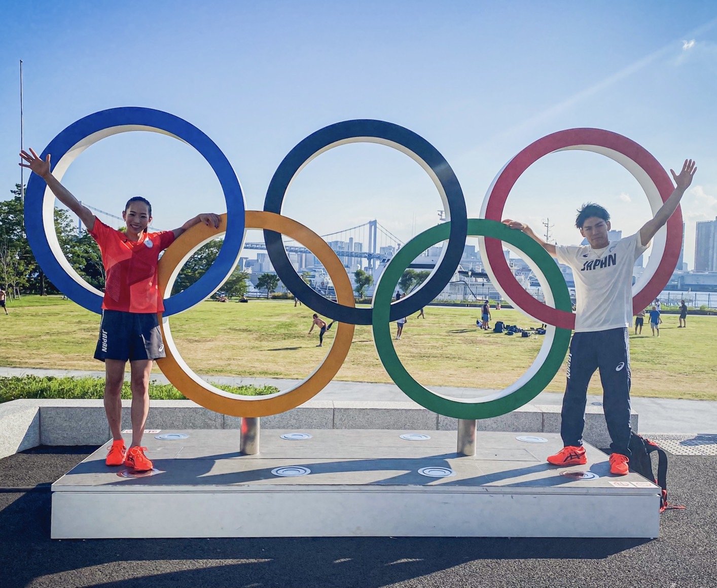 共に出場した夫・楢崎智亜の存在に感謝した（野口さん提供）