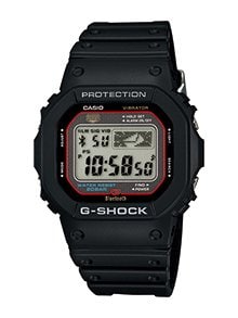 省電力で通信を可能にする近距離無線技術を搭載。同規格対応のスマートフォンと連携することで、スマートフォンの電話着信やメール受信を腕時計側で通知する。 GB-5600AA-1JF/1万8900円。