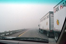 山火事の煙が立ち込める中、しぶしぶオレゴンへと向かう。 