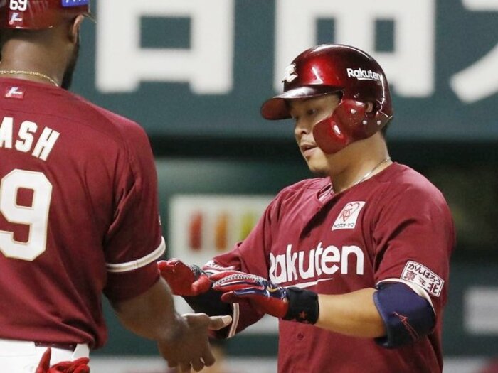 浅村栄斗4試合連続の1発、鈴木大地は猛打賞！乱打戦を制した楽天、先発の涌井は早くも3勝目。＜Number Web＞ photograph by Kyodo News