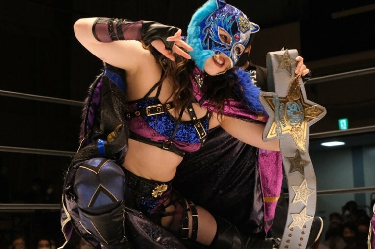 ヒールユニット大江戸隊の司令塔として6人タッグ王座を獲得するなど勢いに乗るスターライト・キッド ／ photograph by Norihiro Hashimoto