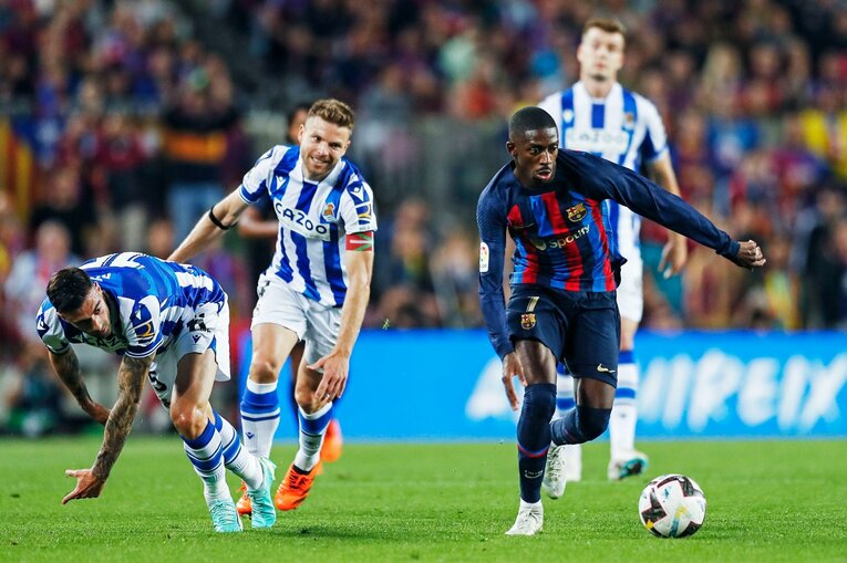 今季9点目！ 久保建英が凄まじい「バルサ撃破ドリブル、ブスケッツ退団・優勝セレモニーが同時に」カメラマンが見た“美しいカンプノウの夜”(16)