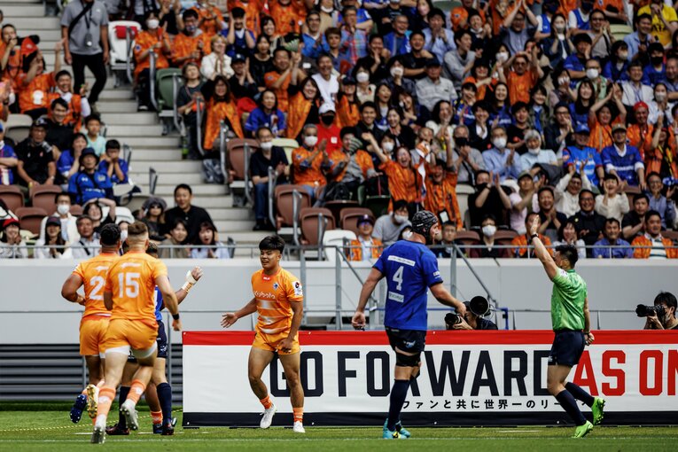 スピアーズWTB木田晴斗の逆転トライ　©︎Kiichi Matsumoto