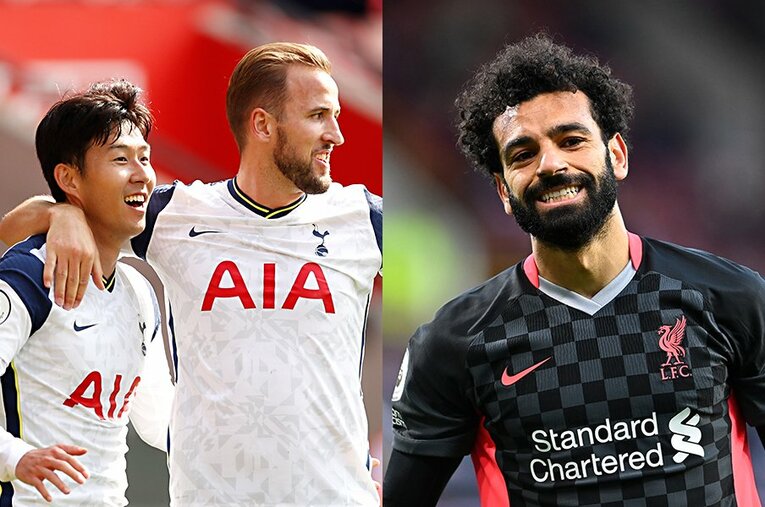 トッテナムのケインとソン・フンミン、リバプールのサラーの決定力は圧倒的だ。ただ裏を返せば彼ら頼り、とも言える ／ photograph by Getty Images