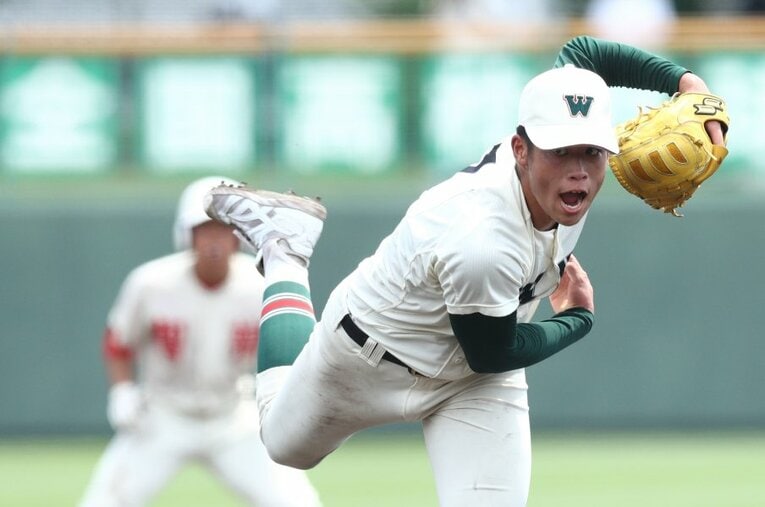 7月27日、和歌山大会決勝で智弁和歌山に敗れた市立和歌山の小園健太（高3） ／ photograph by Sankei Shimbun