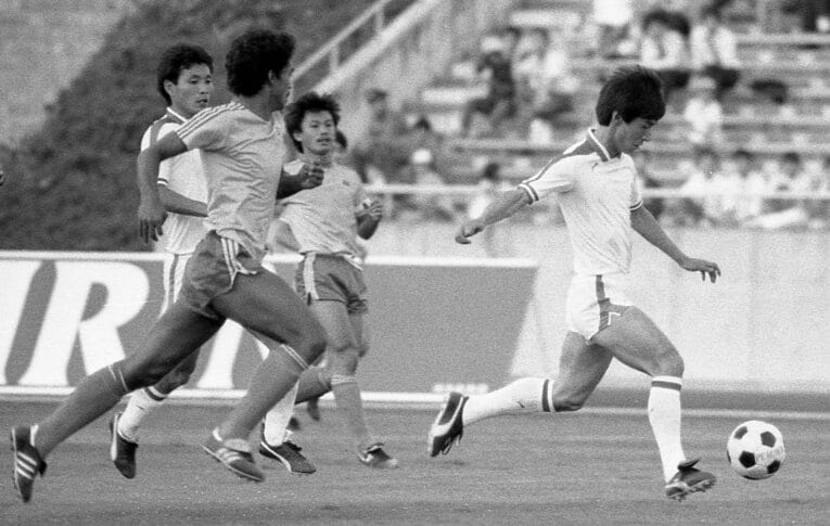 マレーシア戦でゴールを決める水沼氏　©︎JIJI PRESS