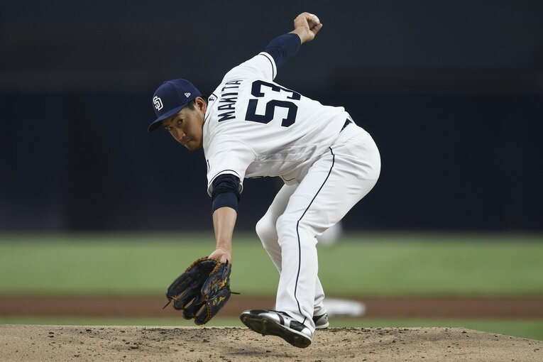 パドレス時代の牧田　©Getty Images